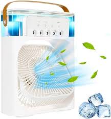 Mini Humidifier Portable Air Cooler with Water Tank,3-Speed Fan, LED Light, Timer Function🫶🫶
