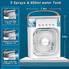 Mini Humidifier Portable Air Cooler with Water Tank,3-Speed Fan, LED Light, Timer Function🫶🫶