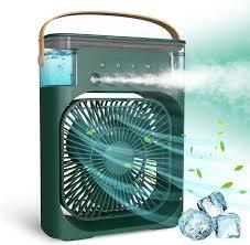 Mini Humidifier Portable Air Cooler with Water Tank,3-Speed Fan, LED Light, Timer Function🫶🫶