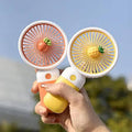 PACK OF 2 Portable Cartoon Shaped Handheld USB Rechargeable Small Fan 🥶